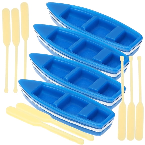 KAKOWELY Miniature Boat Resin Mini Shapes Nautical Party Home Decoration 4 Set