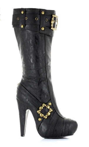 Details about   Occident Women's Thick Heel Pointy Toe Pull On Knee High Knight Steampunk Boots 
