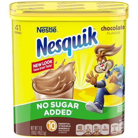 NESQUIK No Sugar Added Chocolate Powder 16 oz. (Best Vegan Hot Chocolate)