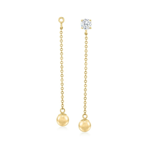 Ross-Simons 14kt Yellow Gold 6mm Ball Drop Earring Jackets, Women's, Adult