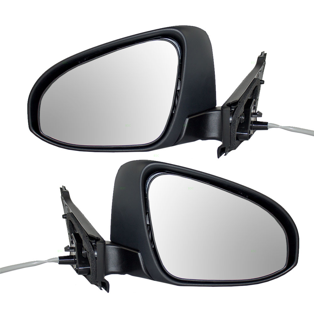 Pair Set Power Side View Mirrors Heated Textured Replacement for Toyota