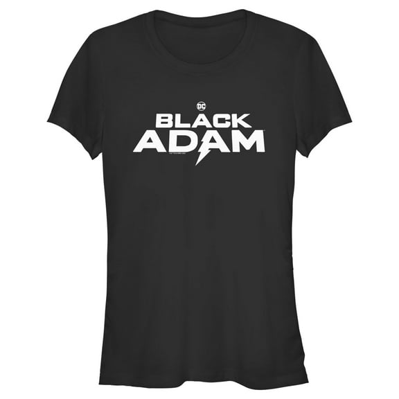 Junior's Black Adam White Logo Graphic Tee Black Small