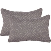 Outdoor/Indoor Sunbrella Set of 2 Toss Pillows 18 inch x 12 inch x 5 inch Rectangular Connection with Pipe (Charcoal)
