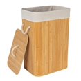 thumbnail image 5 of Household Essentials Bamboo Laundry Hamper with Rope Handles, Lid and Removable Machine Washable Laundry Bag, 19-Gallons, Natural, 5 of 12