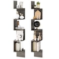thumbnail image 1 of Patiojoy 2pcs 5-Tier Corner Shelf Wall Mount Floating Corner Bookshelf Industrial Corner Ladder Shelf Oak, 1 of 10