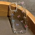 Colorful Bow Print Clear Case For iPhone 14 13 12 11 15 Pro Max SE XR X