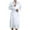 Blanc, variante sur Peignoir de Pyjama Long pour Hommes, Uni, Décontracté, à Manches Longues, à Lacets, avec Poche pour la Maison