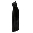 thumbnail image 2 of Zando Black Cloak with Hood Kids Hooded Cloak Cape Velvet Cloak Cape with Hooded for Party 100 cm, 2 of 4