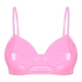 thumbnail image 3 of Sujetador de piel sintética con efecto mojado para mujer, lencería, ropa interior, sin relleno, sin aros, sujetador de moda, tops para festivales de música, ropa de club, 3 of 5