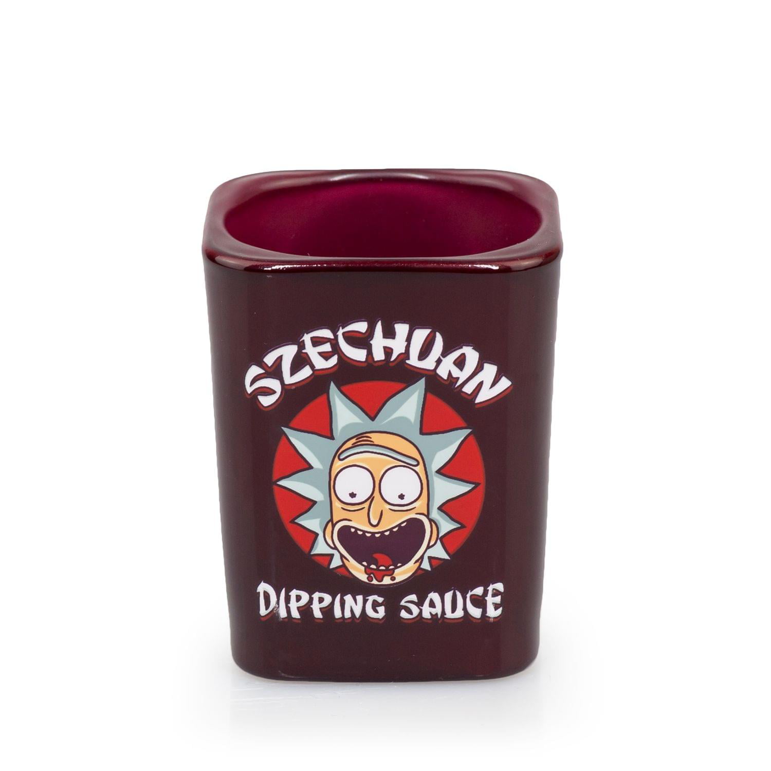 Rick and Morty Szechuan Dipping Sauce Shot Glass and Plastic Cup Bundle