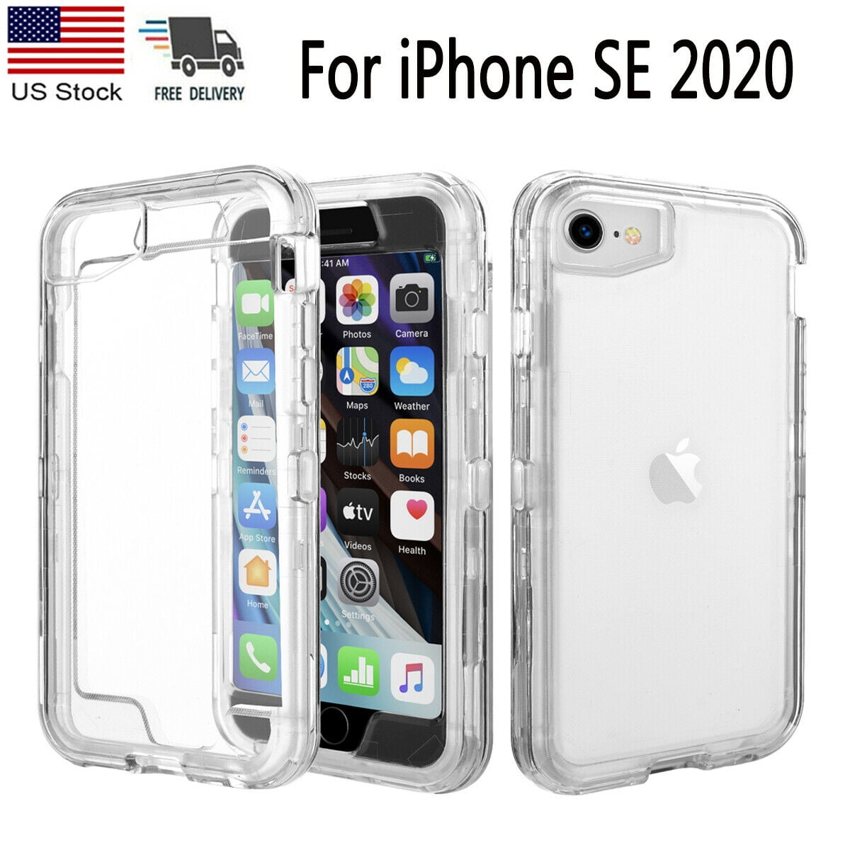 Clear Shockproof Case Full Coverage Antifall Case for iPhone SE 2020/6