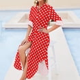 thumbnail image 4 of 2024 White Polka Dots Casual Dress Retro Print Street Fashion Dresses Long Sleeve Modern Female V Neck Custom Big Size Chiffon Dress, 4 of 7