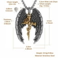 thumbnail image 5 of HZMAN Angel Wing Necklace for Men Women Stainless Steel Gothic Punk Angel Wing Rose Cross Pendant Faith Amulet Jewelry Gift, 5 of 6
