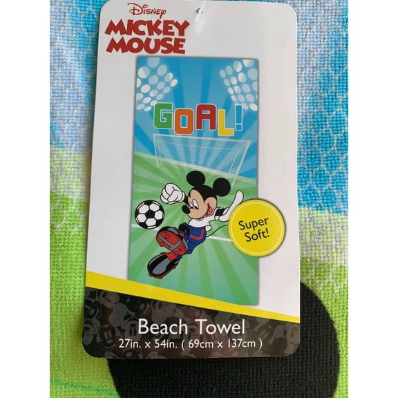 Jay Franco Mickey Mouse Soccer "Goal" Beach Towel 27inx54in