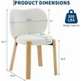 thumbnail image 2 of Furry Accent Chairs, Plush Teddy Fabric Vanity Chair, Small Space Armless Makeup Desk Chair for Bedroom/Dressing Room, 300 Lbs Capacity, Easy Assembly for Home,Office,Living Room(White,2Pack), 2 of 7