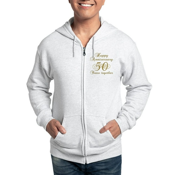 CafePress - Stylish 50Th Anniversary Zip Hoodie - Zip Hoodie, Classic Hooded Sweatshirt with Metal Zipper