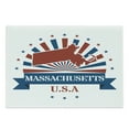 thumbnail image 1 of Massachusetts Cutting Board, State Map with Sunburst Stripes and Stars United States Lettering, Decorative Tempered Glass Cutting and Serving Board, in 3 Sizes, by Ambesonne, 1 of 2