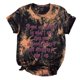thumbnail image 5 of Camiseta de mujer Camisetas Cuello redondo Camiseta de manga corta Estampado de letras Tie-dye Camiseta Tops Blusa Regalo para mujeres Pompotops  hkajfhjk468211, 5 of 8