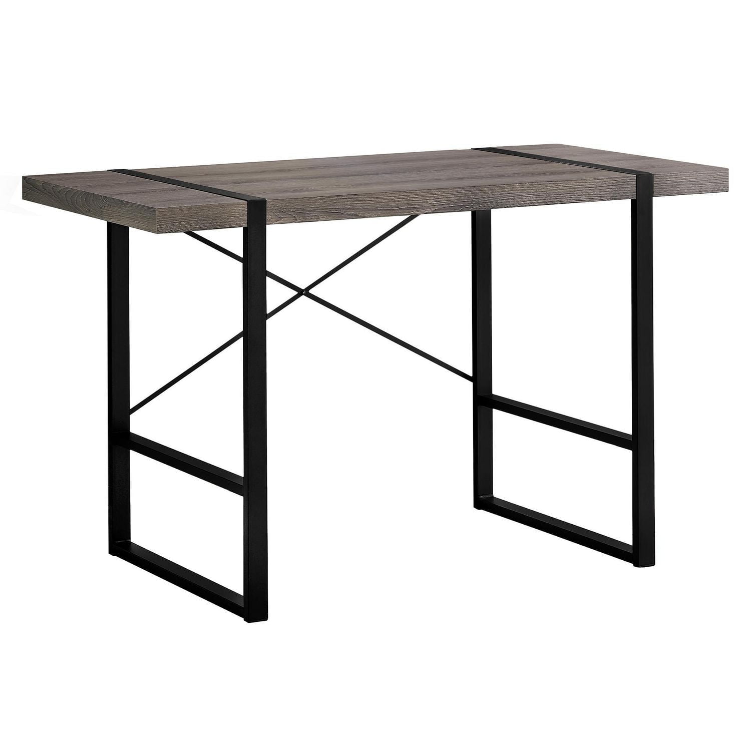 Monarch Specialties Computer Desk, Home Office, Laptop, 48"l, Work, Metal, Laminate, Brown, Black, Contemporary, Modern