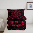 thumbnail image 5 of Homewish Boho Skull Full Size Comforter Sets,Hipple Mandala Bedding Comforter Set,Happy Halloween Duvet,Black Reversible,3-Piece,1 Comforter and 2 Pillowcases, 5 of 7