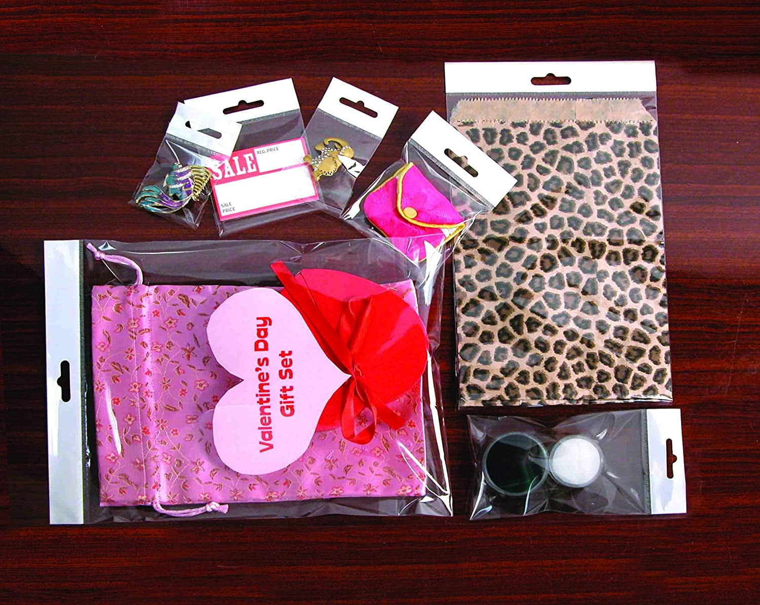 100 Pcs Clear Hanging Cellophane Bags - 3x5 Inch Goodie Bags For Treats & Favors