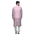 thumbnail image 3 of Atasi Printed Kurta Pajama Jacket Set Mandarin Collar Traditional Ethnic Shirt, 3 of 5