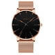 thumbnail image 2 of Reloj de cuarzo para mujer, relojes para parejas, relojes finos de moda para hombre y mujer, reloj de pulsera de cuarzo de malla de acero inoxidable para negocios., 2 of 3