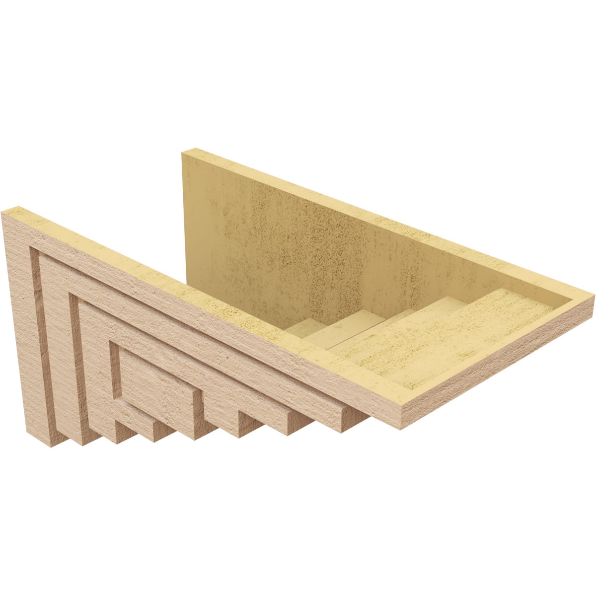 12"W x 24"D x 12"H Wide Landon Rough Cedar Woodgrain TimberThane Corbel, Primed Tan