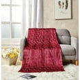thumbnail image 3 of Ultra Plush By Décor&More King Size Chevron Arrow Jacquard Microplush Blanket (102" x 90") - Burgundy, 3 of 3