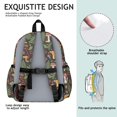 thumbnail image 5 of Mushroom and Moth Black Pattern Backpack for School, Cute School Bag with Adjustable Shoulder Straps and Padded Back, 13.4"x11"x4.7", 5 of 5