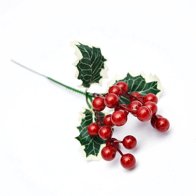 Bewildely Ramas de bayas rojas de Navidad, atmósferas temáticas decorativas artificiales de espuma, Fondo de fotografía de Navidad, decoración de Kits de decoración para fiestas 3 sucursales Bewildely HA064982-02