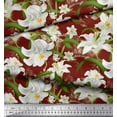 thumbnail image 3 of Soimoi Viscose Chiffon Fabric Leaves & Lily Floral Print Fabric by The Yard 42 Inch Wide, 3 of 3