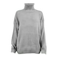 thumbnail image 3 of YOTMKGDO Sweaters for Women, Solid Casual Long Knitted Sleeve Off The Sweater Womens Shoulder Pullover Sweater Grey 3XL, 3 of 5