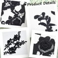 thumbnail image 4 of 2Pairs 14.2x4.3 Inch Black Embroidery Patch Flower Lace Fabric Sewing Floral Rose Patches Trim Applique Lace, 4 of 7