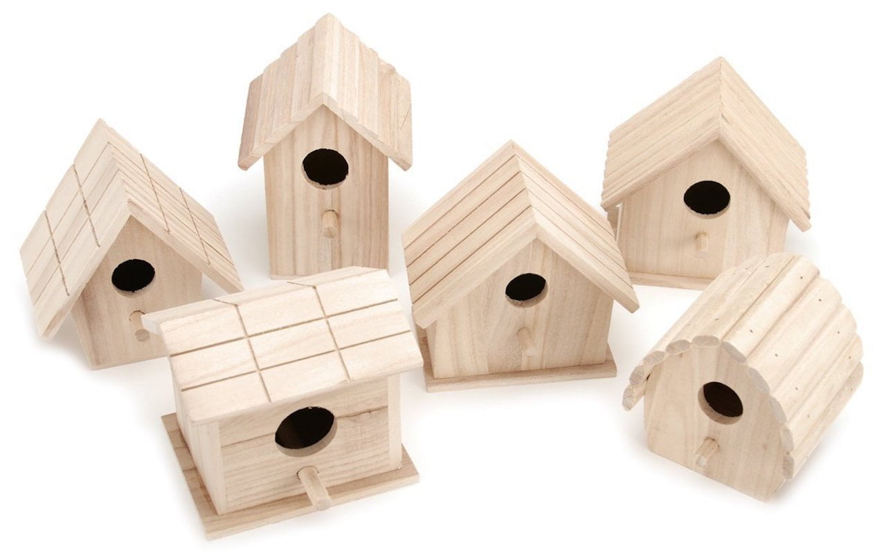 Bulk Buy: Darice DIY Crafts Wood Birdhouses Promo Assortment (6-Pack) 9164-50 by