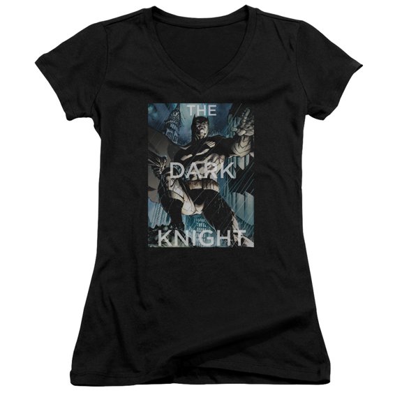 Batman Fighting The Storm Junior Women's T-Shirt V-Neck Black