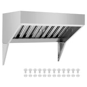 Ourlova 4ft Commercial Range Hood 201 Stainless Steel Kitchen Exhaust Hood with 2 Detachable U-Shaped Oil Filters Ventilation System for Restaurant Food Truck & Commercial Kitchen