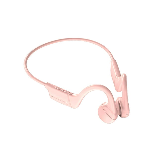 Auriculares de oído abierto de baja latencia con micrófono incorporado para ciclismo y senderismo Rosado