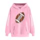 thumbnail image 2 of Heisall Womens Hoodies Rugby Print Pocket Drop Shoulder Long Sleeve Tops Fashion Casual Pullover Hooded Sweatshirts, 2 of 3
