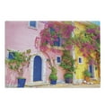 thumbnail image 1 of Colorful Cutting Board, Old Building Along Flowers Image Cephalonia Island of Greece at Summer Season, Decorative Tempered Glass Cutting and Serving Board, in 3 Sizes, by Ambesonne, 1 of 2