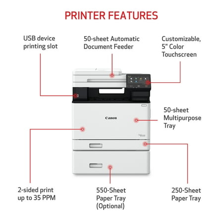 Canon - imageCLAS SMF751Cdw Wireless Color All-In-One Laser Printer - White