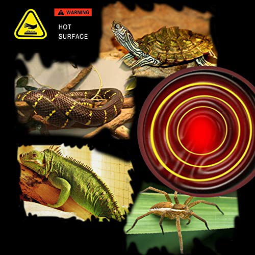 DGE Reptile Heat Lamp Bulb UL Listed No Harm No Light Real 100 Watt Ceramic Heat Emitter Pet Coop Heater Kit for Chicken Lizard Turtle Brooder Snake 