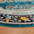thumbnail image 3 of SAFAVIEH Madison Sonam Floral Bordered Area Rug, Navy/Turquoise, 6'7" x 6'7" Round, 3 of 7