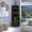 Espresso, variant on Light Gray Double - Door Corner Cabinet for Bar Setup / Eight Cubbies and Wine Glass Rack