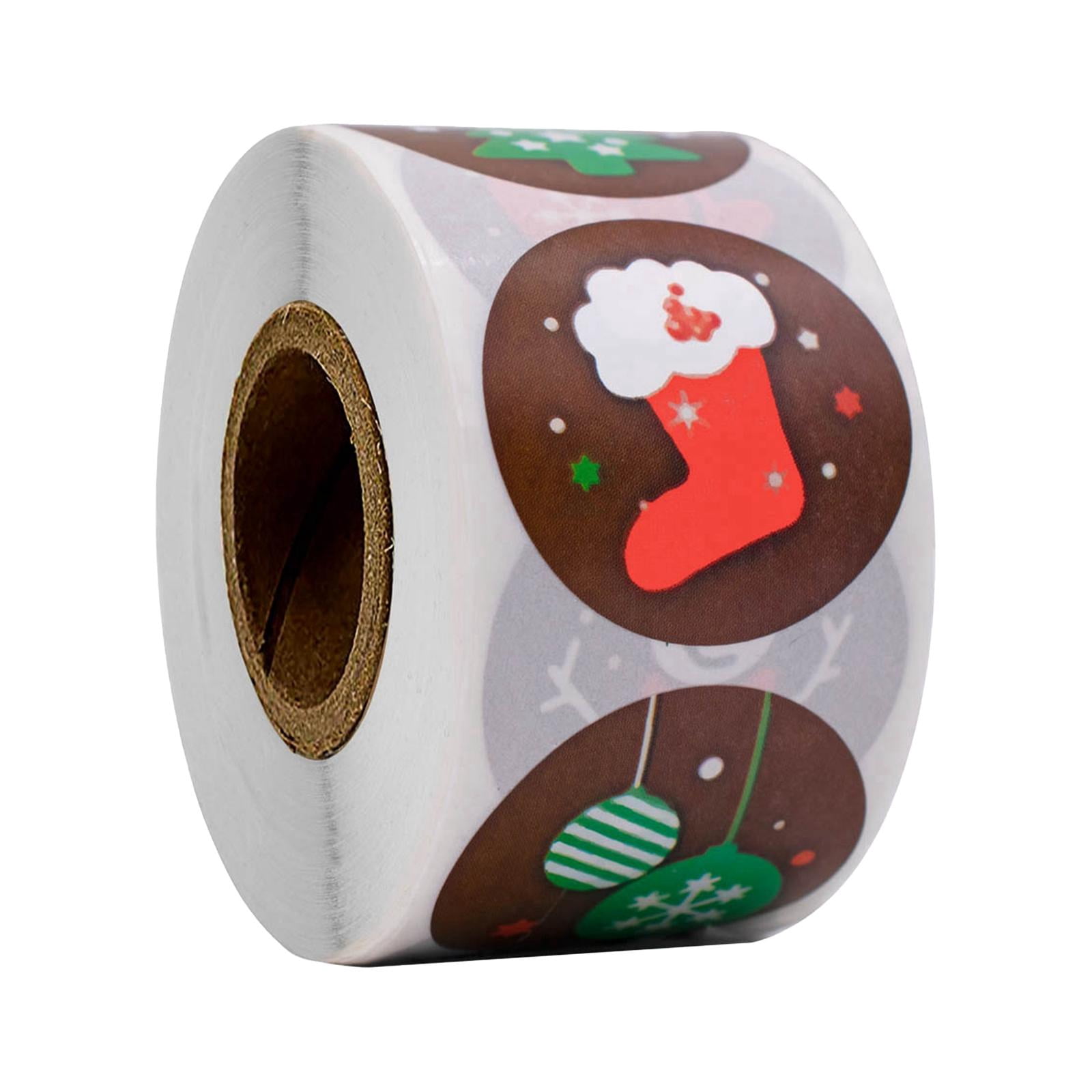 Milageto 6x 500x Cute Christmas Gift Tag Stickers, Scrapbook Labels Supplies for Festival Crafts Party Seals Cards Decorations