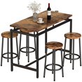 thumbnail image 4 of Recaceik Dinning Table Sets for 4 Bar Table and Chairs Set Industrial Outdoor Table w/ 4 Stools for Home, Farmhouse, Restaurant, Cafe, Kitchen, Dining Room, Breakfast Nook, Small Space Living Room, 4 of 5