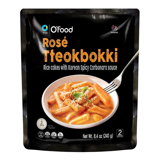 O’Food Original Tteokbokki, Gluten-Free Korean Rice Cakes, Authentic Spicy Korean Street Food Snack, Perfect with Cheese and Ramen Noodles, Ready to Eat, No MSG, No Corn Syrup (Pack of 1)