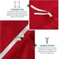 thumbnail image 3 of 3-PCs Duvet Cover Set, True Luxury 500-TC Egyptian Cotton Zipper Closure Quilt Cover - OverSize King Plus Size ( 120" x 128" ) Inches, (Red), 3 of 4