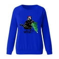 thumbnail image 5 of Noël Femmes Pull Col Rond Hiver Cardigan Mi Longueur Veste Graphique Imprimé Sweatshirt de Mode à Manches Longues Fermeture Blouse Hoodie Soft Outwear, 5 of 5