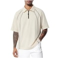 thumbnail image 2 of Mens Big & Tall Athletic Golf Shirts M-5X Plus Size Short Sleeve T-Shirts for Men with Zipper Collared Casual Workout Tees Tops, 2 of 5